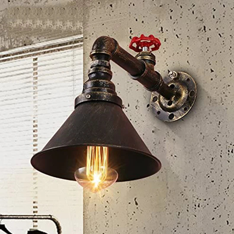 Loft Antique Industrial Aisle Bar Wall Lamp Clothes Shop Balcony Cafe Wall Light Tv Background Home Decor Water Pipe Wall Lamp