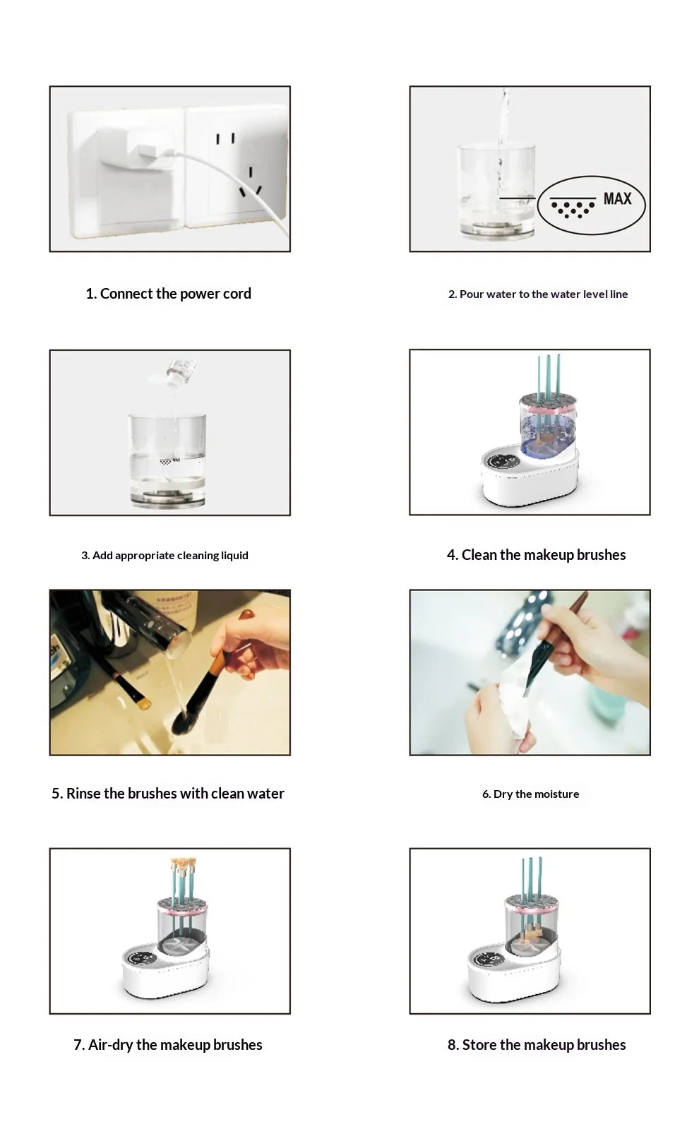 Makeup Brush Cleaner  Electric Drying and Brush-washing A Fully Automatic Cleaning Tool That Doesn't Damage The Bristles