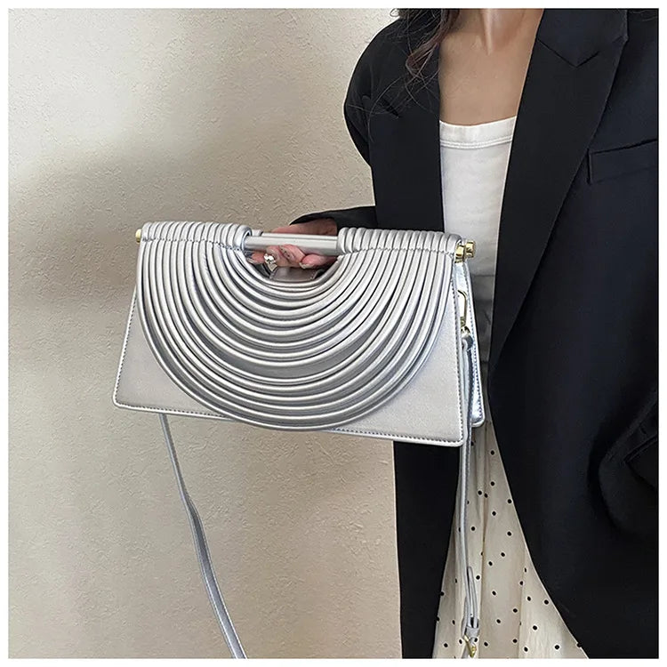 Luxury Evening Handbag For Women Golden Noodle Knot Design Dinner Party Clutch Bag Luxury Designer Square Crossbody Bags