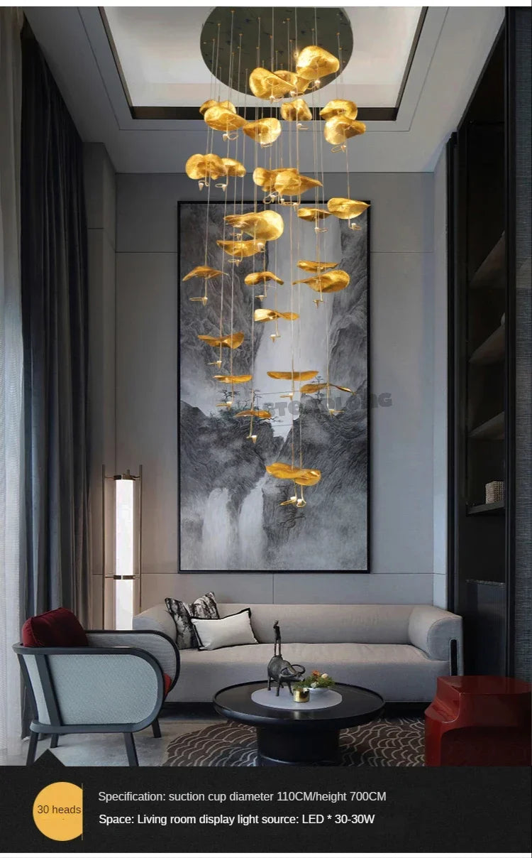 Nordic Modern LED Ceiling Chandelier for Living Dining Room Staircase Pendant Lamp Home Decor Lighting Suspension Design Fixture