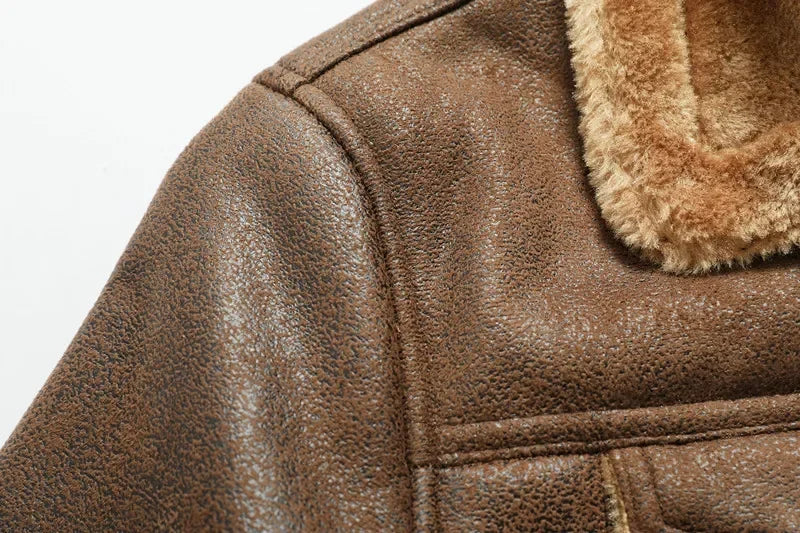 Men Clothing High Quality Male Thicken Leather Jacket Mens Warm Jacket Youth Fashion Casual Coat Winter Men Suede Leather Coat