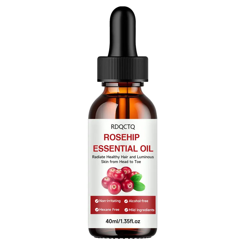 Rose Hip Oil for Hair & Skin - Pure Natural Moisturizing Essential Oil, Alcohol-Free, Nourishing Care for Healthy Look