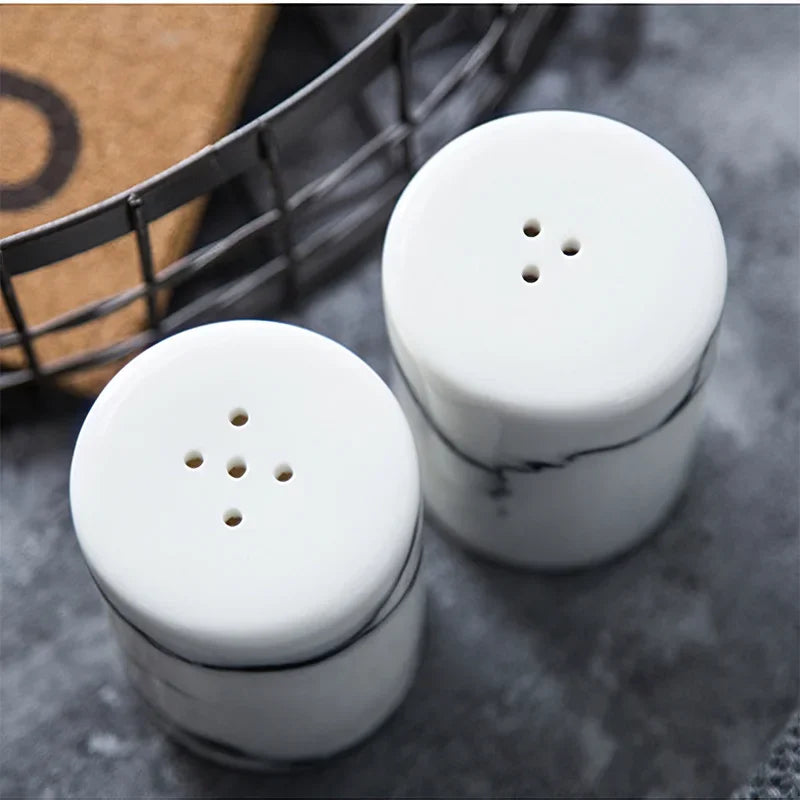 Ceramics Spice Jar Marbling Seasoning Bottle Nordic Style Creative Pepper Bottle Household Kitchen Supplies Spice Container