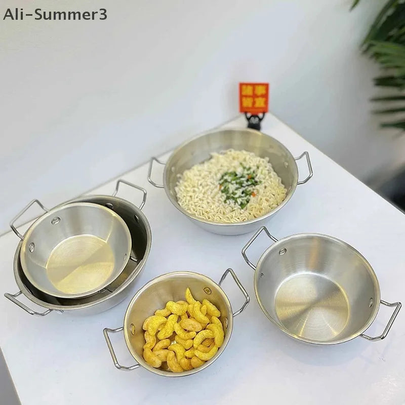 Stainless Steel Seafood Rice Pot Home Cooking Paella Pan Picnic Snack Plates Cookware Saucepan Dry Pots With Handle For Kitchen