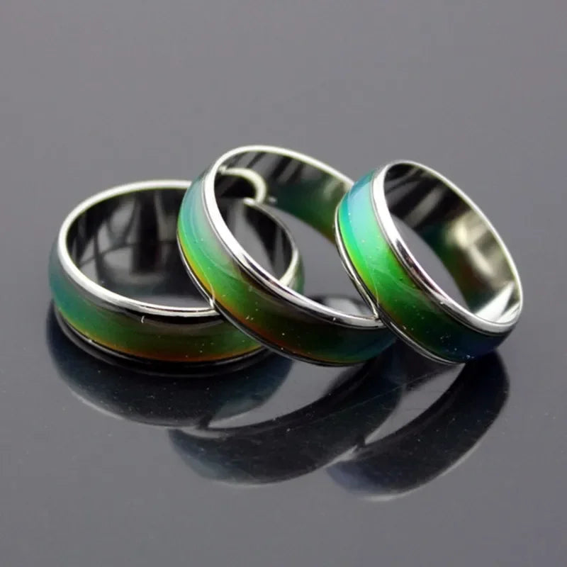 Unisex 6mm Wide Simple Fashion Mood Sense Warm Color Changing Ring