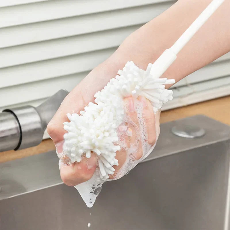 Sponge Brush Cup Scrubber Glass Cleaner Kitchen Cleaning Tool Long Handle Drink Wineglass Bottle Household Cleaning Brush