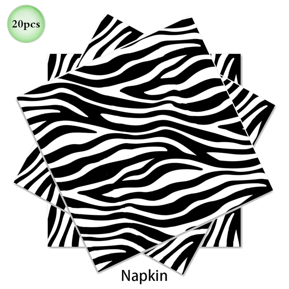 Woodland Animal Print Tablecloth Disposable Plates Napkins Cups Kids Jungle Safari Birthday Party Table Decoration & Accessories