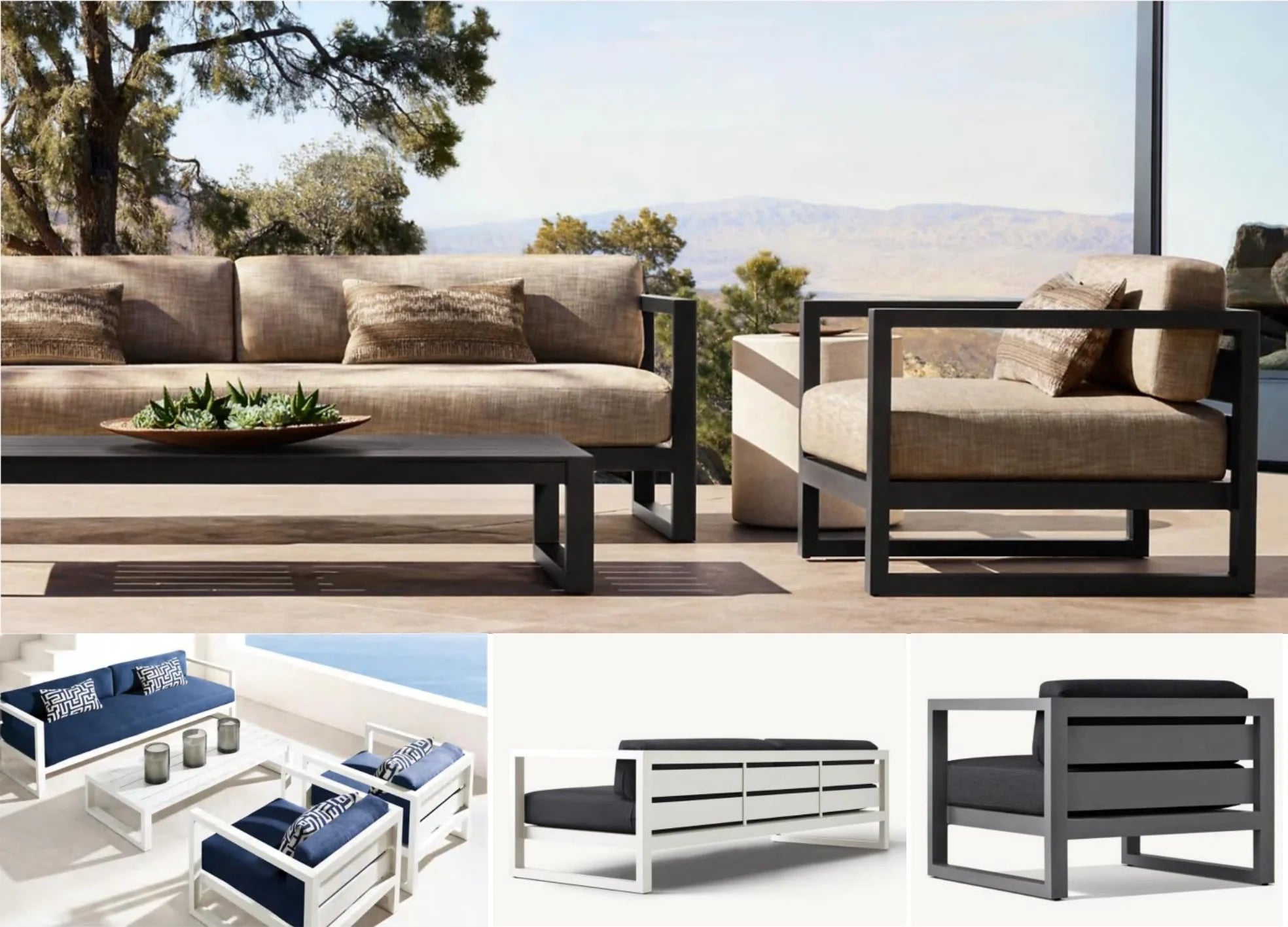 Metal Furniture Villa Leisure Sofas Patio Outdoor Furniture Wholesale High End Patio Outdoor Garden Sofa Sets