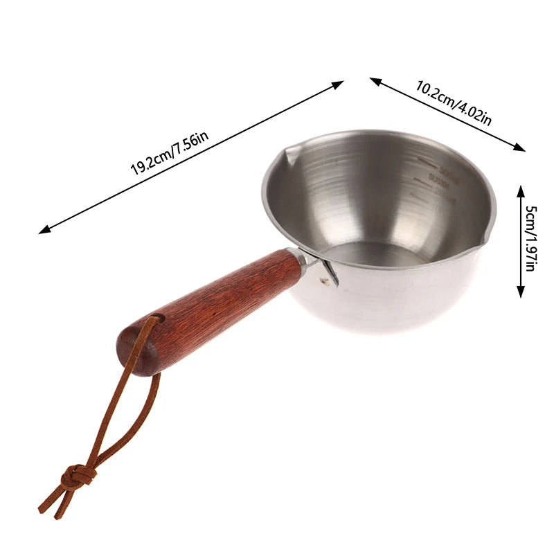 300ML Small Milk Pots Stainless Steel Hot Oil Skillet Household Oil Heater Sauce Pans Kitchen Spice Tool