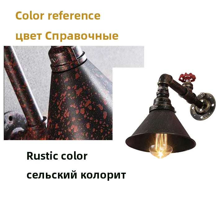 Loft Antique Industrial Aisle Bar Wall Lamp Clothes Shop Balcony Cafe Wall Light Tv Background Home Decor Water Pipe Wall Lamp
