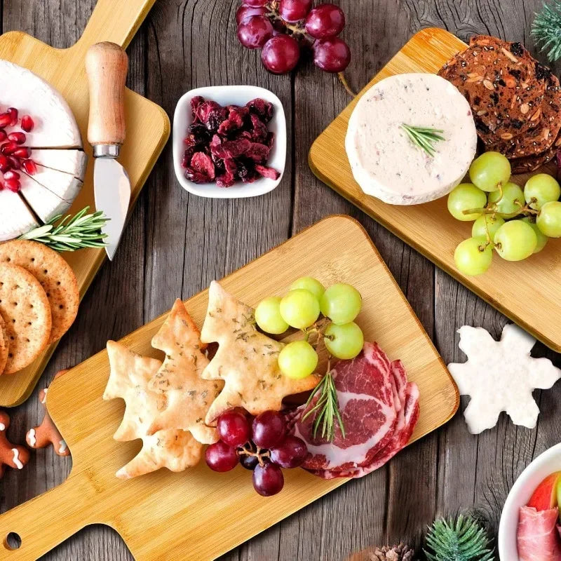 Bamboo Cutting Board with Handle Large Wooden Serving Board Kitchen Chopping Boards Charcuterie Board for Pizza Vegetables Meat
