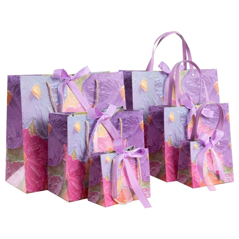 Holiday Party Ceremony Gift Paper Bag With Handle Handbag Teachers' Day New Year Wedding Guest Children Candy Colored Packaging