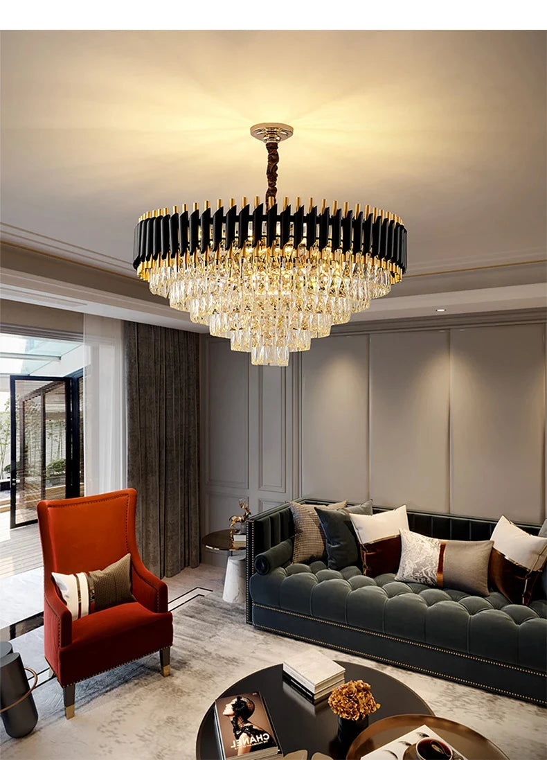 Luxury Modern Living Room Crystal Ceiling Chandelier Lighting Light Lustre Indoor Dining Bedroom Home Decor Hanging Pendant Lamp