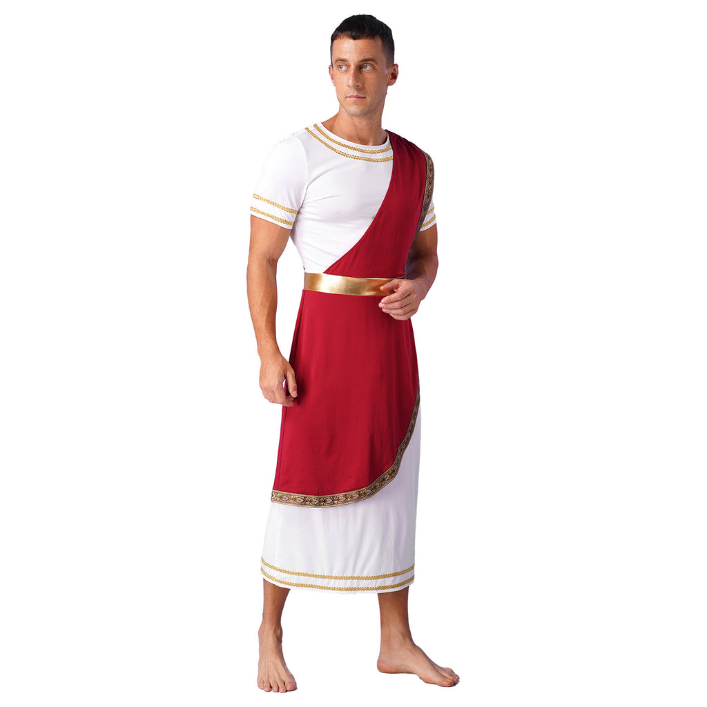 Mens Ancient Greek God Cosplay Outfit Roman Robe Costumes Ancient Greek Toga Spartan Dress Up Retro Vintage Warrior Clothing