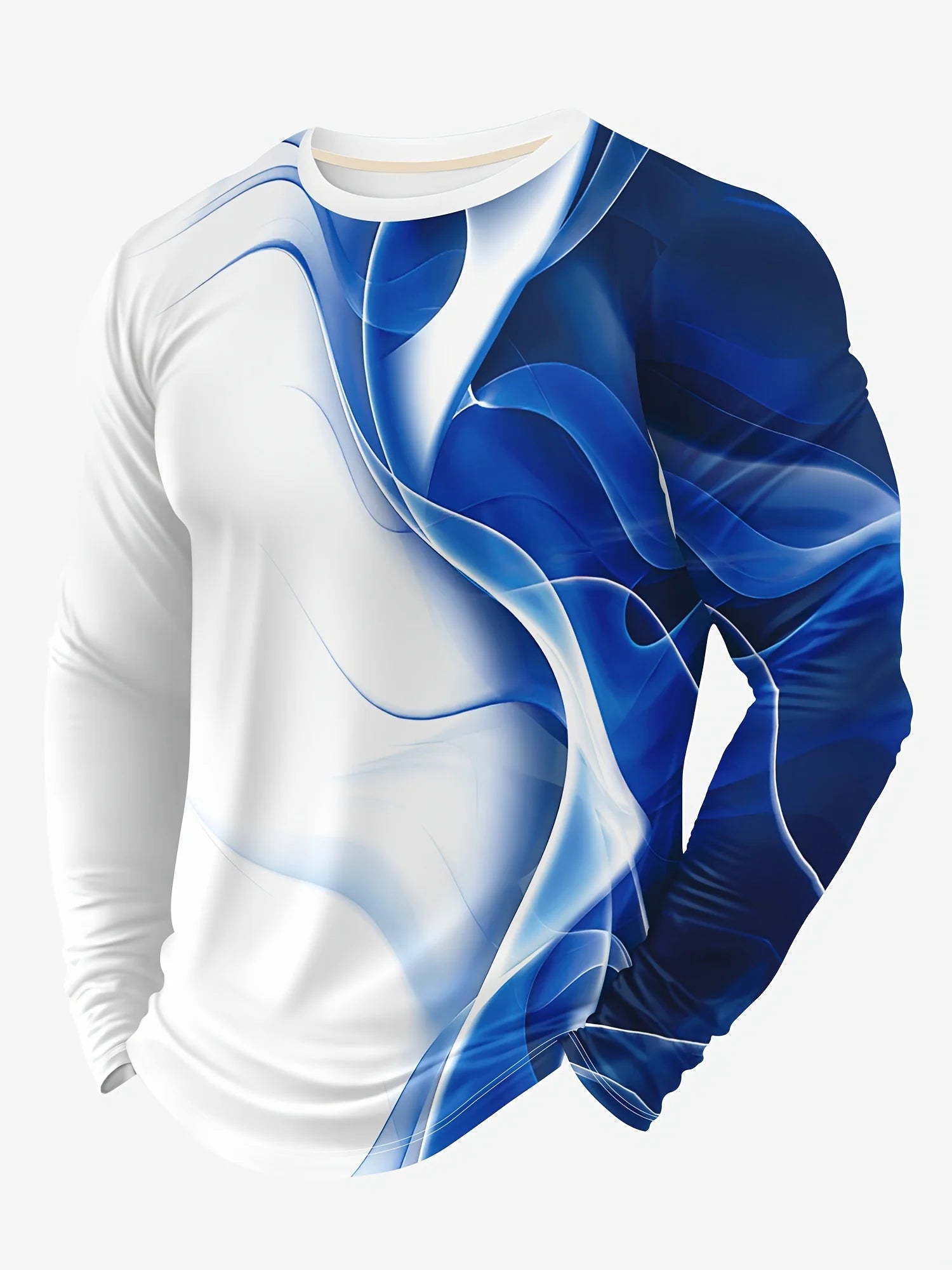 T-Shirts for Men Autumn Mens Clothing Round Neck Tops Long Sleeve Shirts 3D Print Graphic T Shirts Vintage Oversize Men T-Shirt