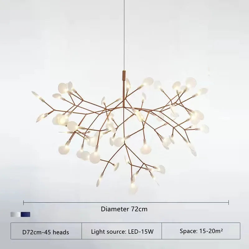 Nordic LED Firefly Ceiling Chandelier Modern Living Dining Room Pendant Lamp Bedroom Hanging Light Lustre Home Decor Fixture2023