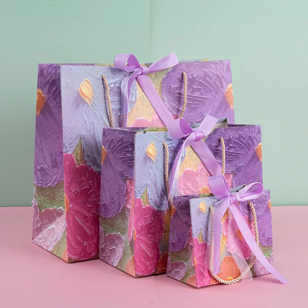 Holiday Party Ceremony Gift Paper Bag With Handle Handbag Teachers' Day New Year Wedding Guest Children Candy Colored Packaging