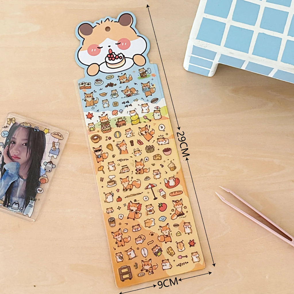 4 Sheets Stickers Cute Animal Handbooks Decorative Stickers Cute Fun Stickers