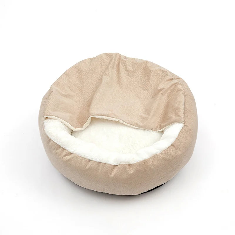Benepaw Orthopedic Dog Bed With Hooded Blanket Winter Warm Waterproof Dirt Resistant Cat Puppy House Cuddler Machine Washable