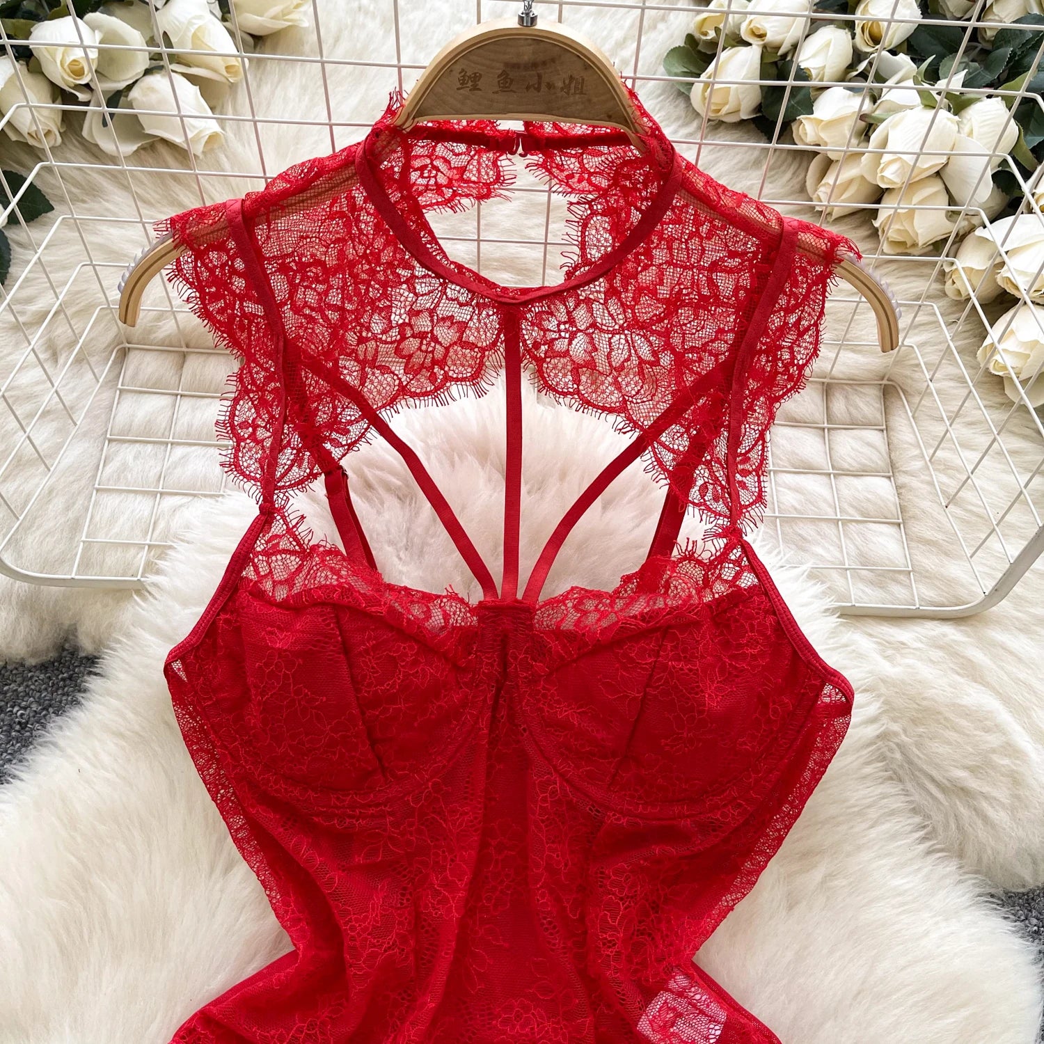 Summer Women Hot Girl Camis Jumpsuit Tank Top Mesh Lace Hollow Out Slim Fit Crop Top for Stylish and Sexy Look