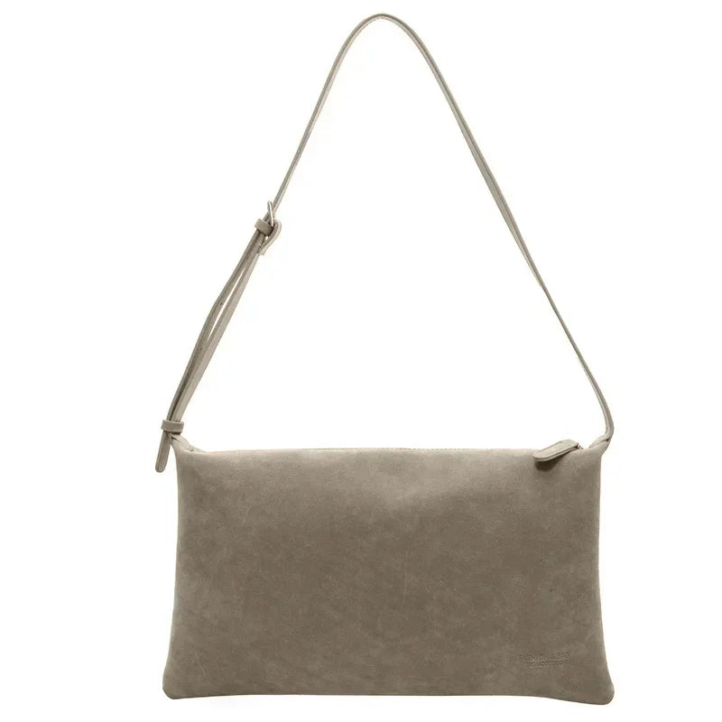 Vintage Suede Tote Bag for Women Autumn Winter New Large Capacity Commute Shoulder Crossbody Bags Fashion Trend Underarm Bags