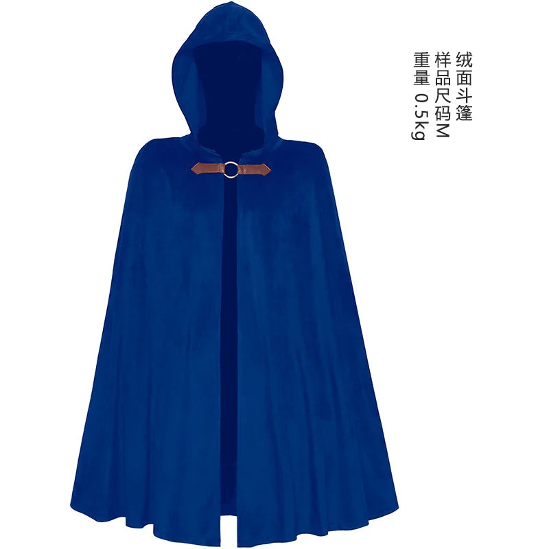 Halloween Festival Costumes Solid Long Robe Cosplay Costumes Abayas Hooded Punk Style Cloak Medieval Gothic Cape Novelty