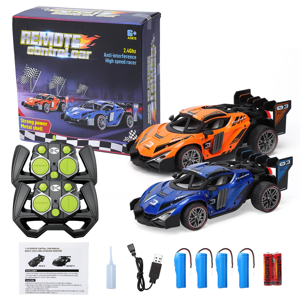2 Pack Remote Control Drift Car with Spray and Light,Fog Mist High Speed Racing Cars,2.4GHZ 4WD Off Road Toy Vehicle for Adults