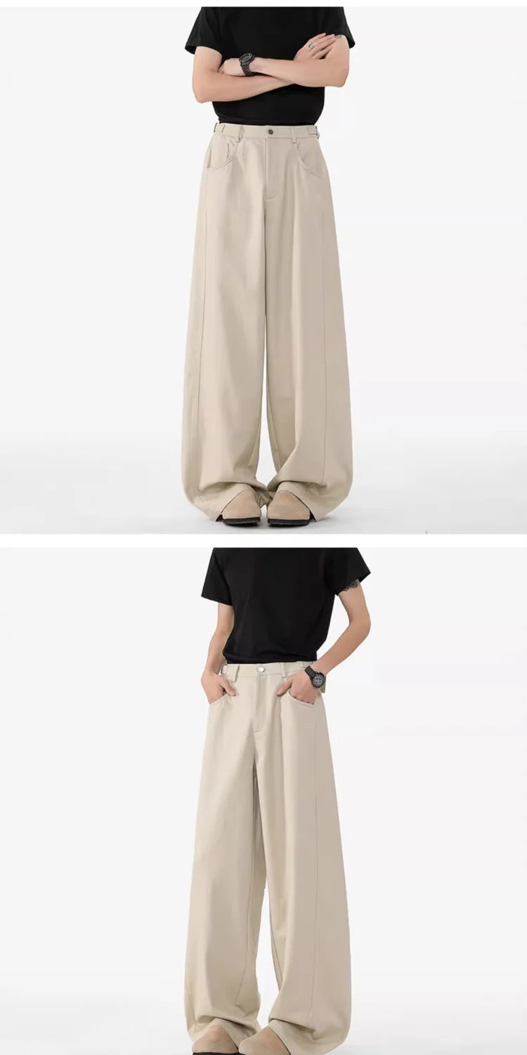 Men's Oversized Wide Leg Trousers High Waist Relaxed Fit Pants