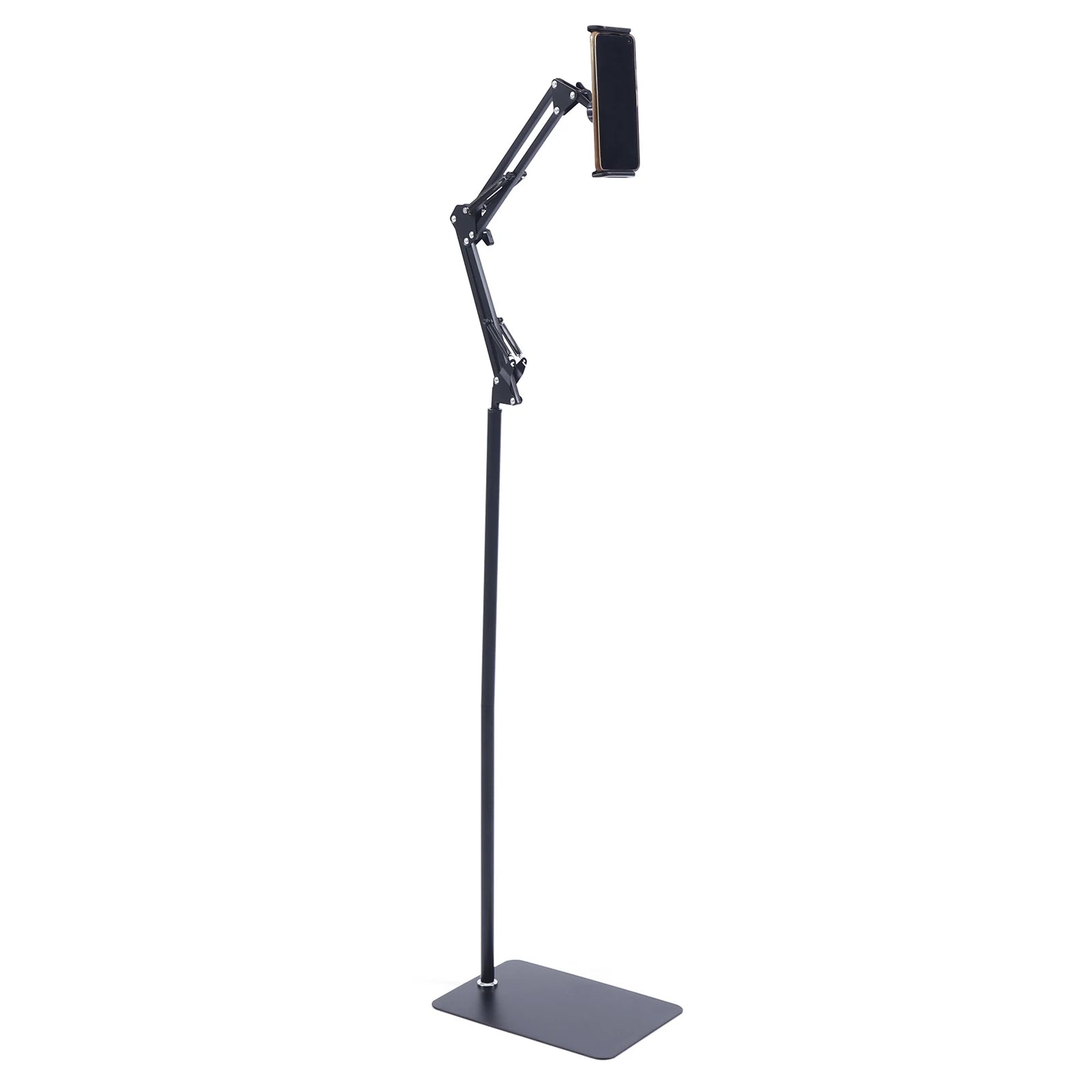 360° Tablet Floor Stand Floor Standing Mobile Phone Holder Tripod Stand Rotating Mount Height Adjustable
