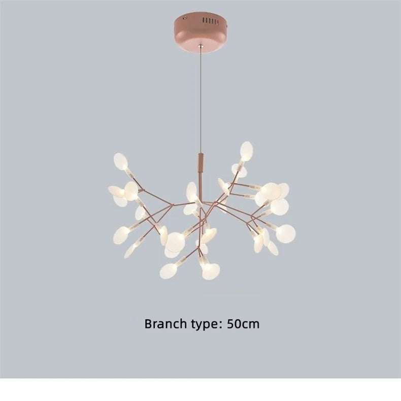 Nordic LED Firefly Ceiling Chandelier Modern Living Dining Room Pendant Lamp Bedroom Hanging Light Lustre Home Decor Fixture2023