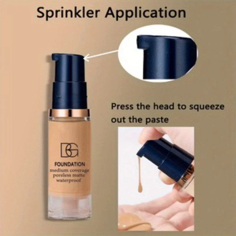 3 Pcs/Set Full Coverage Foundation with Oil-Control Powder and Puff - Waterproof Travel Set Easily Creating Everyday Looks