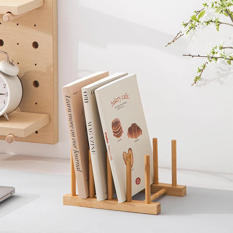 Dish Drainer Plate Rack Bamboo Shelf Cups Display Stand Drainer Holder Pan Cover Drying Organizer Kitchen Accessory