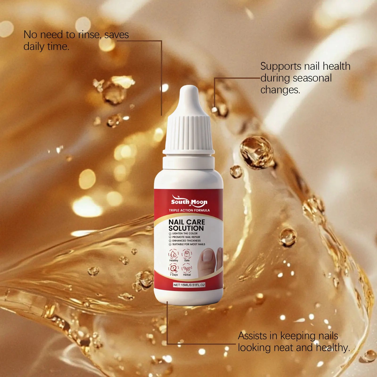 South Moon Nail Care Liquid Effective Soften Cuticle Improve Texture Strengthen Fingernail Healthy Nourish Nail Nursing Solution