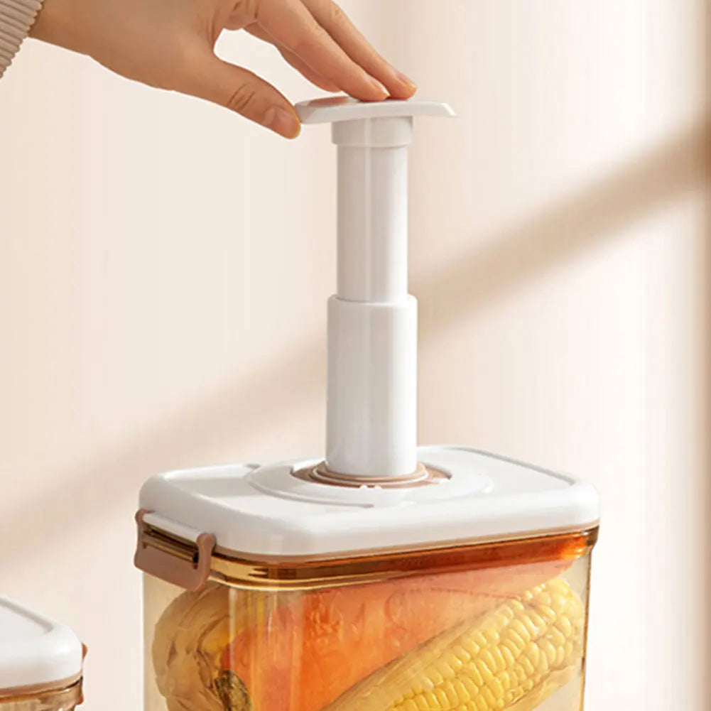 Vacuum Food Storage Container with Vacuum Pump Refrigerator Food Preservation Box with Removable Drain Plate Kitchen Storage Box