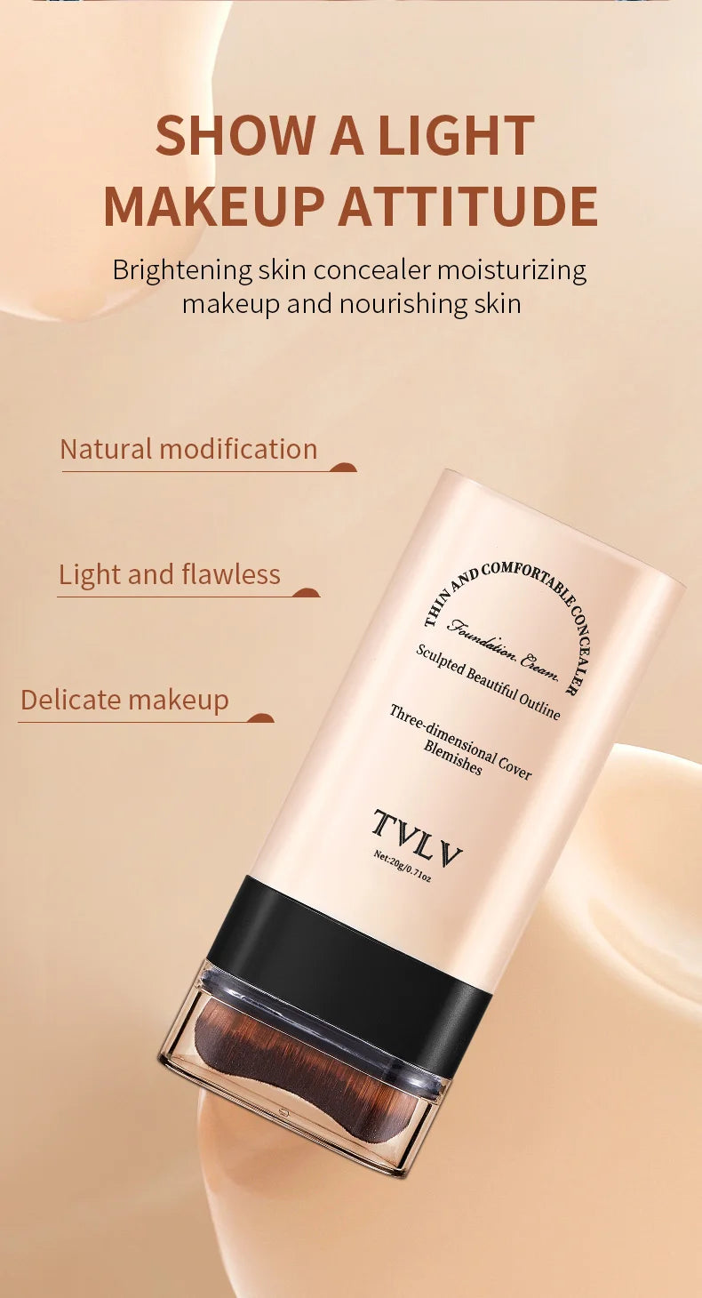 Waterproof concealer can cover defects for a long time, light and non greasy natural makeup effect