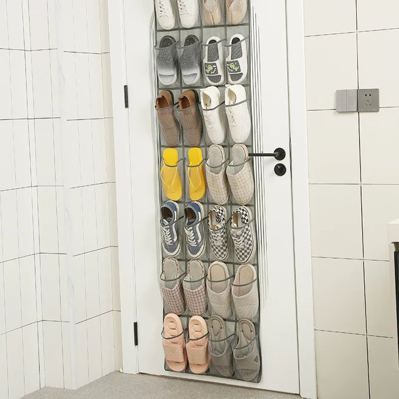 Wall Hanging Shoe Storage Organizer Bag Shoes Rack Over The Door Fabric Cabinet Closet Organizer For Shoes Clothes Storage Bag