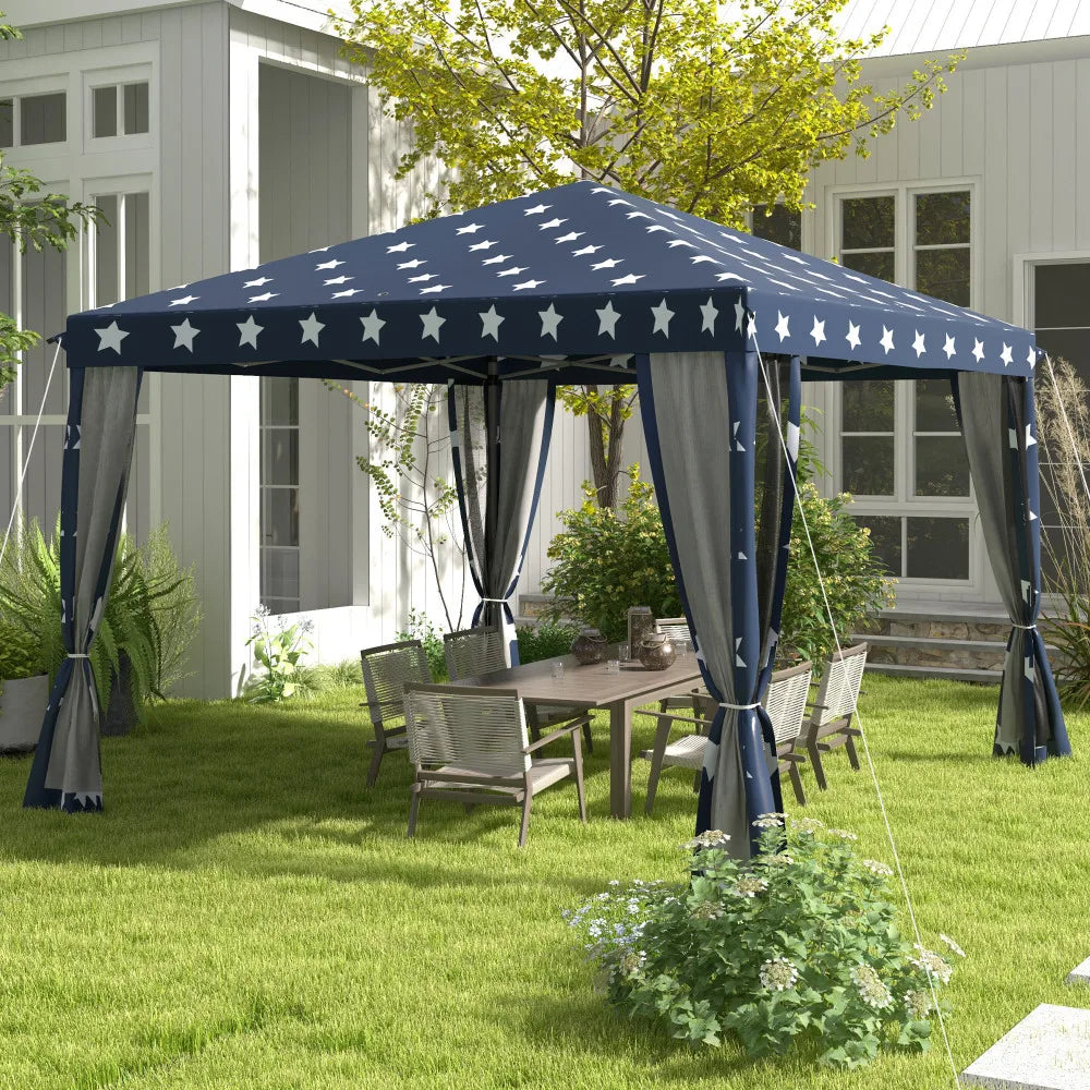 Pop Up Canopy Tent with Netting, Instant Gazebo, Ez up Screen House Room with Carry Bag, Height Adjustable, for Outdoor, Garden