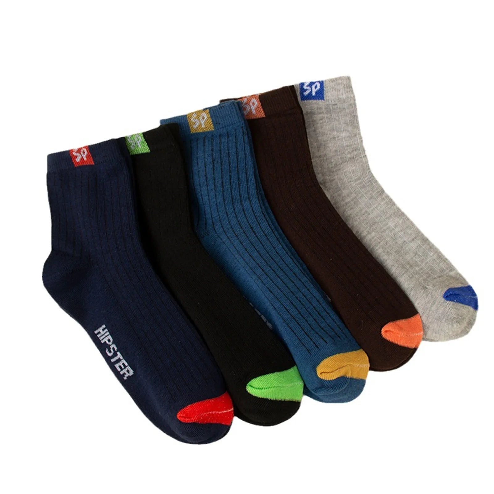 5 Pairs Men's Socks Mid-Calf Socks Warm Socks Long Sweat-Absorbing Breathable Socks Trendy Versatile Fall And Winter Sports Sock