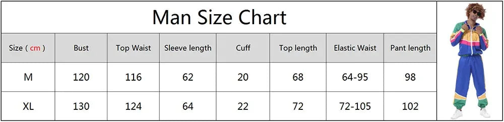 Couples Hippie Costumes for Women Men 80s 90s Retro Sportwear Hippie Disco Cosplay Costume Halloween Party Role Playing Clothes