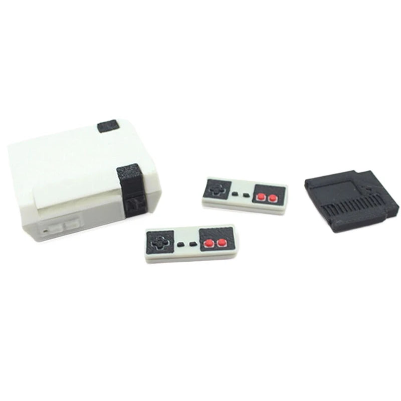 Dollhouse Decorative Mini Game System Model, Including Host+Game Card+2 Controllers
