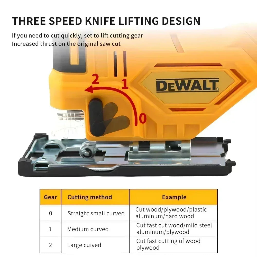 DewaltBrushless Curve Saw 20V Cordless Electric Jig Saw Portable Multifunction Adjustable Woodworking Power Tool