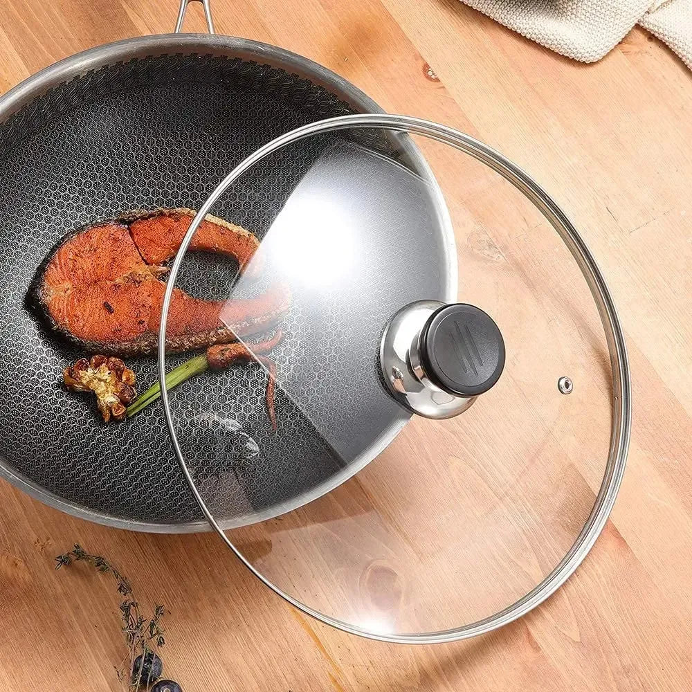 Durable Universal Pot Cover Tempered Glass Visible Pot Lid Anti-scalding Round Cookware Parts Kitchen Accessories