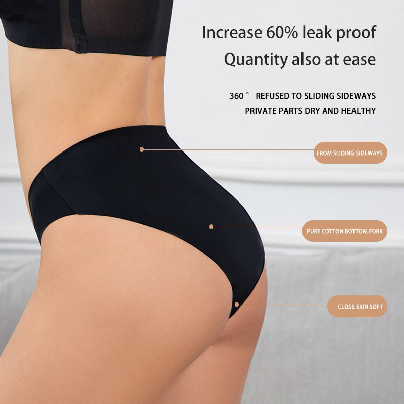 Menstrual Panties Women Underwear intimatePantsHighWaist Absorvent PadSeamless Super Absorbent Abundant  Flow BriefWithLeakProof