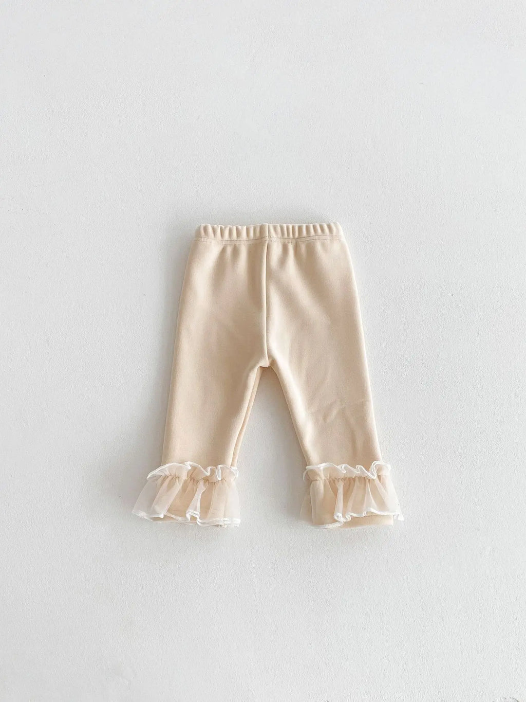 Winter Baby Girl Clothes Fleece Lined Warm Pants with Lace Ruffles Cute Toddler Girl Trousers 0-3Y Kids Casual Outerwear Pants