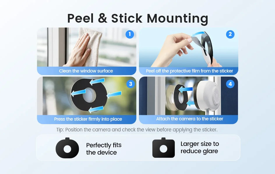 ZOSI C680 3MP Window Security Camera Full Color Night Vision 2K Indoor Plug-in WiFi Surveillance Camera for Home Security