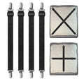 Bed Sheet Holder Straps Adjustable Bed Sheet Fasteners Elastic Bands for For Full Queen King Twin Bed(white,black)