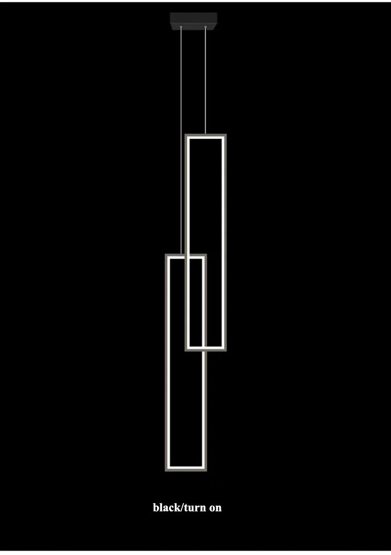 Modern Rectangle Led Pendant Lamp Living Room background Wall Chandelier Home Decor Bedroom Bedside Hanging Light Lustre Fixture