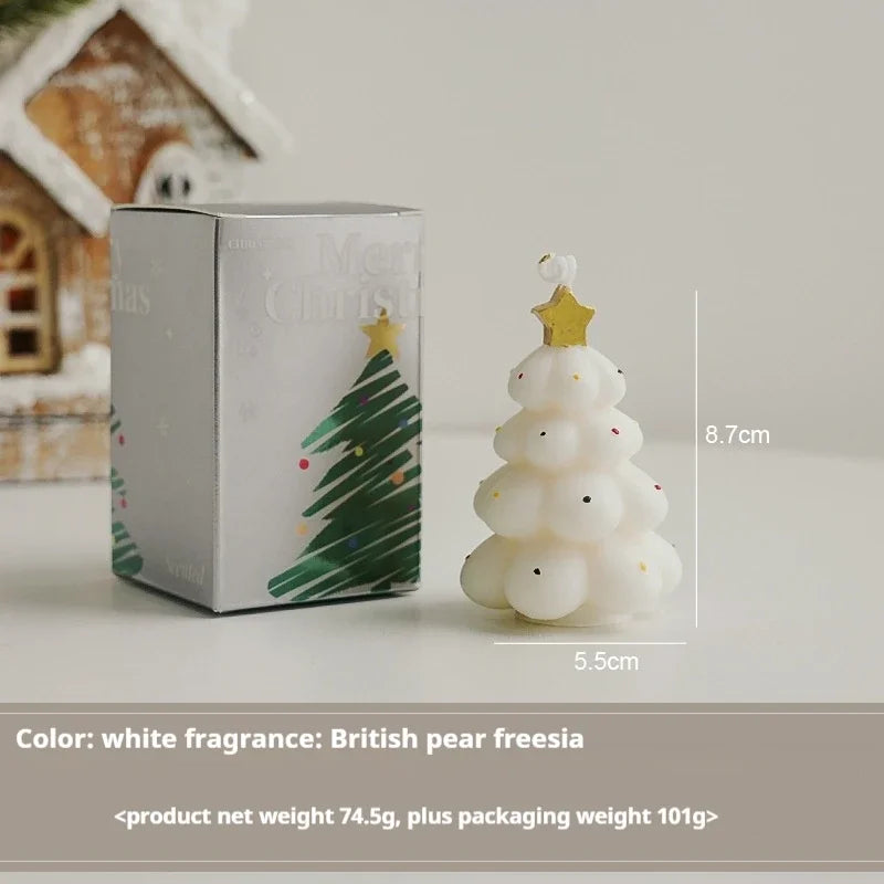 Cute Christmas Tree Scented Candles Handmade Fragrance Creative Ornaments Aromatherapy Xmas Gifts Birthday Gift Home Decor