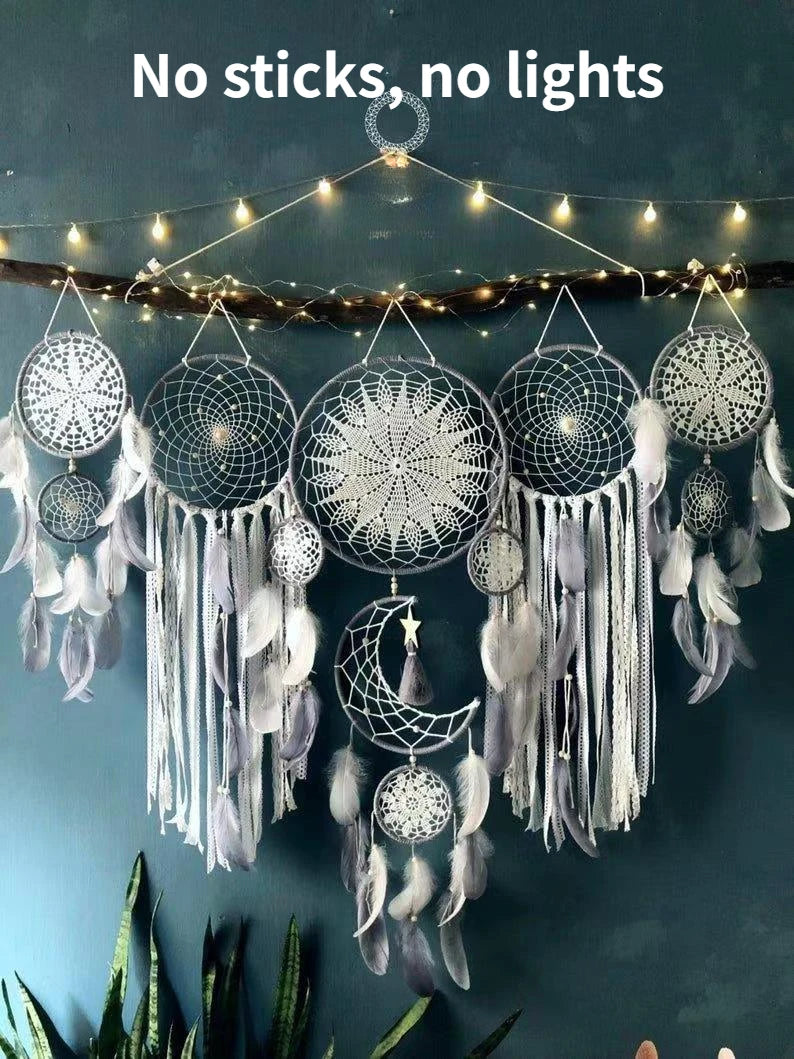 Indian Dream Catcher Wind Chime, Handmade Feather Pendant, Indoor Tassel, Wall Hanging, Wedding Decoration, Kids Room decor