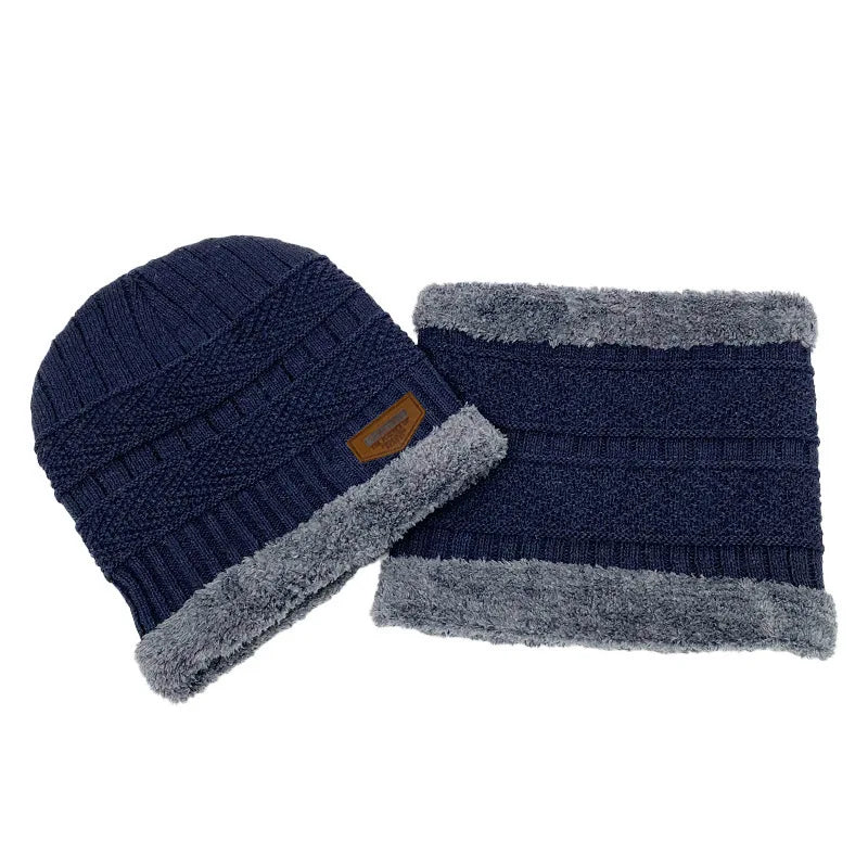 Winter Hat for Men Soft Velvet Knit Cap Coral Fleece Scarf Outdoor Riding Windproof Ski Mask Warm Thickened Cold Weather Gear
